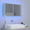 LED Bathroom Mirror Cabinet Concrete Gray 31.5"x4.7"x17.7"