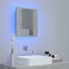 LED Bathroom Mirror Cabinet Concrete Gray 15.7"x4.7"x17.7"