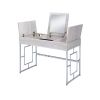 Saffron Vanity Desk in Natural & Chrome XH