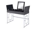 Saffron Vanity Desk in Black Oak & Chrome XH