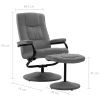 Recliner Chair with Footrest Light Gray Fabric