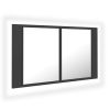 LED Bathroom Mirror Cabinet Gray 31.5"x4.7"x17.7"