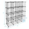 16-Cube Organizer Cube Storage Shelves Wire Cube Storage Origami Shelves Metal Grid Multifunction Shelving Unit Modular Cubbies Organizer Bookcase RT