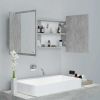 LED Bathroom Mirror Cabinet Concrete Gray 35.4"x4.7"x17.7"