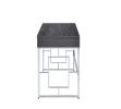 Saffron Vanity Desk in Black Oak & Chrome XH