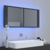 LED Bathroom Mirror Cabinet Gray 39.4"x4.7"x17.7"