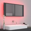 LED Bathroom Mirror Cabinet Gray 35.4"x4.7"x17.7"