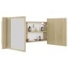 LED Bathroom Mirror Cabinet Sonoma Oak 39.4"x4.7"x17.7"