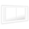 LED Bathroom Mirror Cabinet White 35.4"x4.7"x17.7"