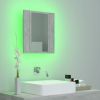 LED Bathroom Mirror Cabinet Concrete Gray 15.7"x4.7"x17.7"