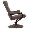 Recliner Chair with Footrest Brown Fabric