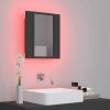 LED Bathroom Mirror Cabinet Gray 15.7"x4.7"x17.7"