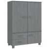 Wardrobe Dark Gray 39"x17.7"x53.9" Solid Wood Pine