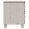 Bedside Cabinet White 15.7"x13.8"x17.5" Solid Pinewood