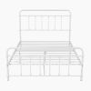 Full Size Metal Platform Bed with Headboard and Footboard, Iron Bed Frame for Bedroom, No Box Spring Needed ,White