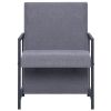 Armchair with Chrome Feet Light Gray Fabric