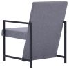 Armchair with Chrome Feet Light Gray Fabric