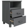 Bedside Cabinets 2 pcs Dark Gray 15.7"x13.8"x24.4" Solid Wood Pine