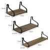 3PCS Rustic Wood Wall Storage Shelves Floating Shelves  for Bedroom Living Room Bathroom Kitchen Office XH