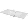 36" Single Bathroom Vanity Top with White Basin, 3-Faucet Holes, Ceramic