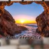 Nature Cave Wall Tapestry Beach Landscape Decorative Tapestry Bedroom Hotel Restaurant Backdrop, 51x70 inch