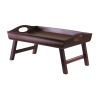 Winsome Wood Espresso & Wood Sedona Bed Tray Curved Side, Foldable Legs, Large Handle,Antique Walnut