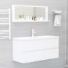 Bathroom Mirror White 39.4"x4.1"x14.6" Chipboard