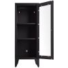 Storage Cabinet with 2 Adjustable Shelves 1 Door File Cabinet Metal Cupboard Office Locker for Bedroom Living Room Bathroom