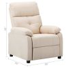 Electric Recliner Chair Cream Fabric