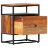 Bedside Cabinet 15.8"x11.8"x19.7" Solid Reclaimed Wood and Steel