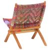 Folding Chindi Chair Multicolors Fabric