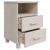 Bedside Cabinet White 15.7"x13.8"x24.4" Solid Wood Pine