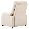 Electric Recliner Chair Cream Fabric