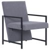 Armchair with Chrome Feet Light Gray Fabric