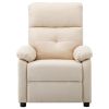 Electric Recliner Chair Cream Fabric