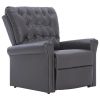 Reclining Chair Gray Faux Leather