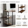 Home Office Computer Desk with Storage Shelf ,CPU storage space and Printer Stand /Writing PC Table with Space Saving Design(Brown) RT