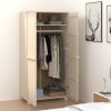 Wardrobe Honey Brown 35"x19.7"x70.9" Solid Wood Pine