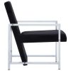 Armchair with Chrome Feet Black Velvet