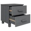 Bedside Cabinets 2 pcs Dark Gray 15.7"x13.8"x17.5" Solid Pinewood