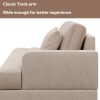 [VIDEO provided]64" Deep Tufted Upholstered Textured Fabric Chaise Lounge,Toss Pillow included,Living room Bedroom Use,Warm Grey