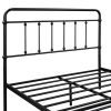 Full Size Metal Platform Bed with Headboard and Footboard, Iron Bed Frame for Bedroom, No Box Spring Needed ,Black