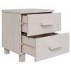 Bedside Cabinet White 15.7"x13.8"x17.5" Solid Pinewood