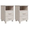 Bedside Cabinets 2 pcs White 15.7"x13.8"x24.4" Solid Wood Pine