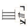 3 Tiers Shoe Rack Shoe Tower Shelf Storage Organizer For Bedroom, Entryway, Hallway, and Closet Black Color--YS