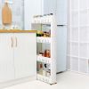 4 Tier Gap Storage Slim Slide Out Pantry Storage Rack for Narrow Spaces RT