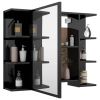 Bathroom Mirror Cabinet High Gloss Black 31.5"x8.1"x25.2" Chipboard