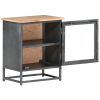 Bedside Cabinet Gray 15.7"x11.8"x19.7" Solid Acacia Wood