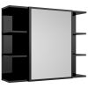 Bathroom Mirror Cabinet High Gloss Black 31.5"x8.1"x25.2" Chipboard