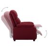 Electric Recliner Chair Wine Red Fabric